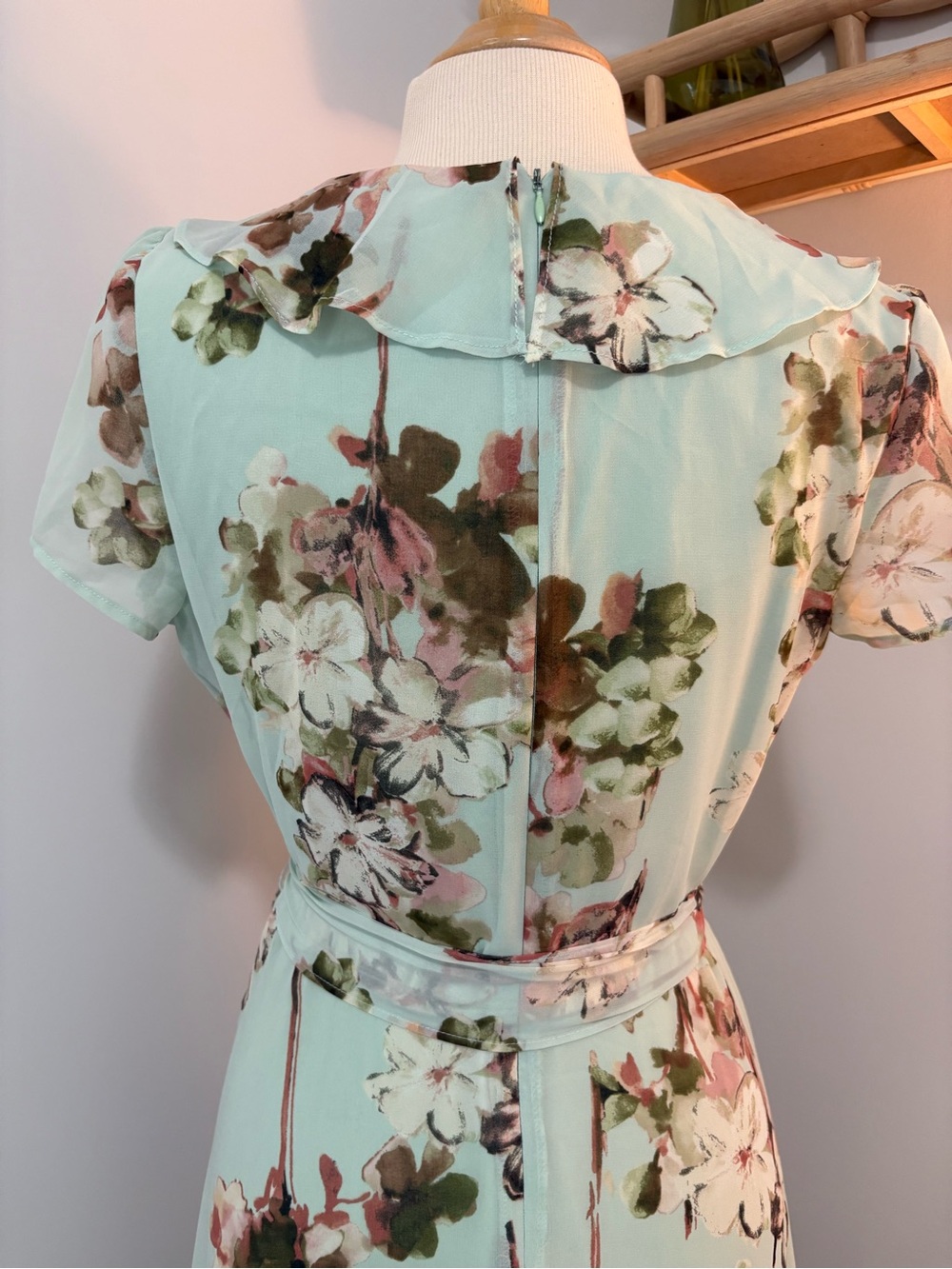 Mint Floral Ruffled Dress - Picture 10 of 14